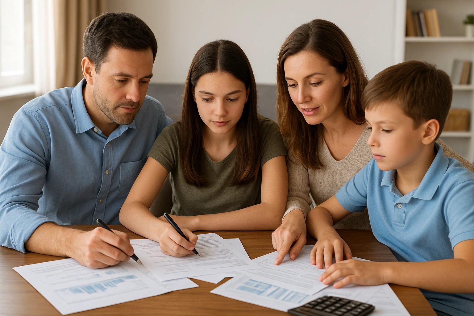 A family working together on their wealth management strategies, a key best practice for success.