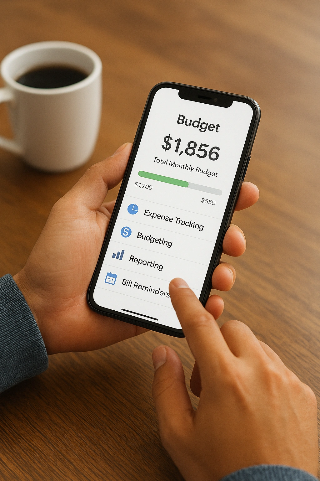A person reviewing their finances on one of the best budgeting apps.