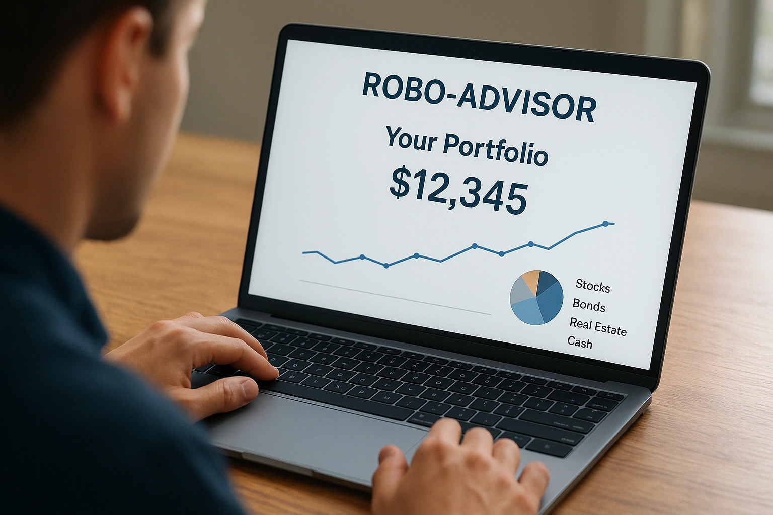 A person reviewing their portfolio on a robo-advisor platform, a key tool for retirement investors.