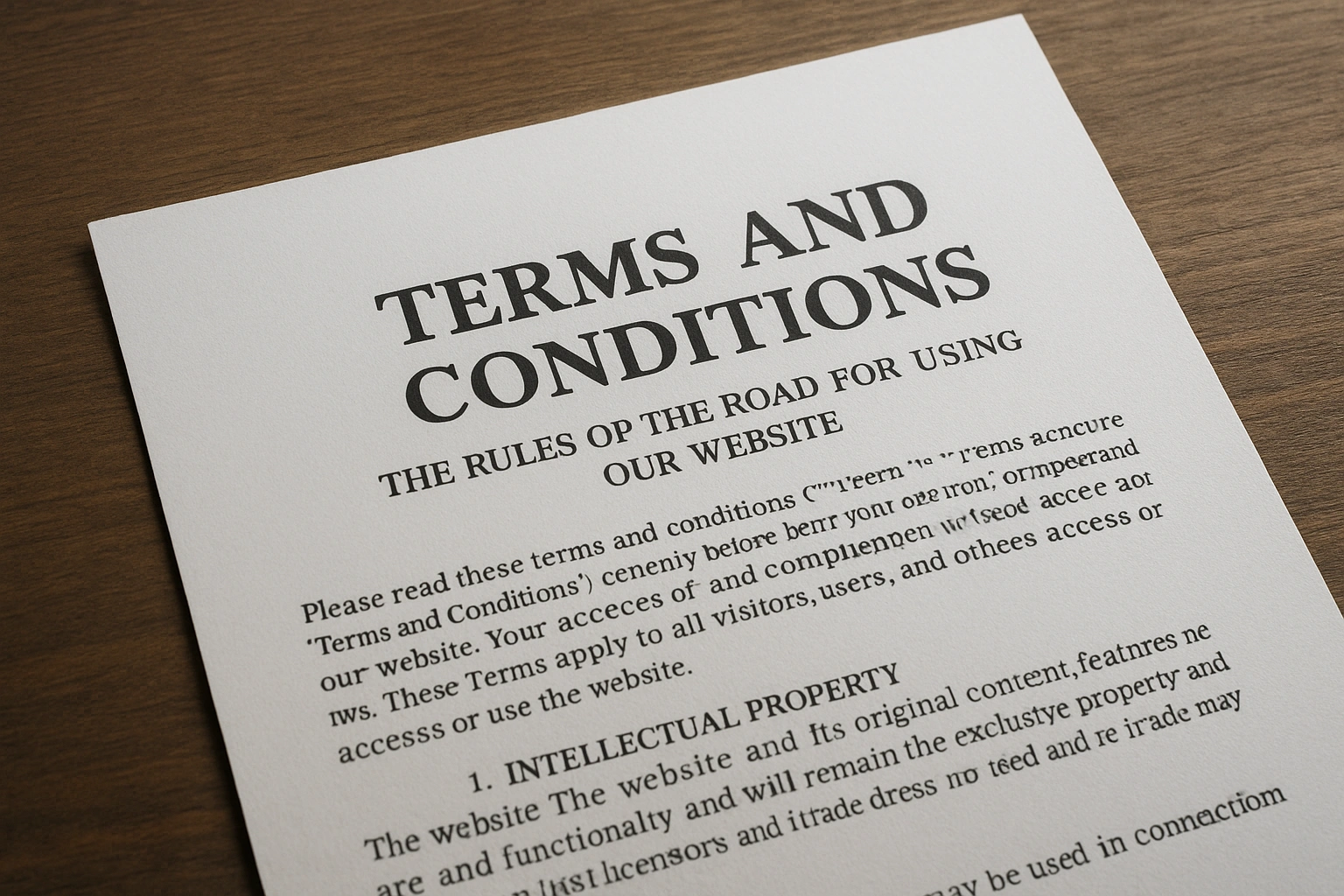 Terms and Conditions The Rules of the Road for Using Our Website