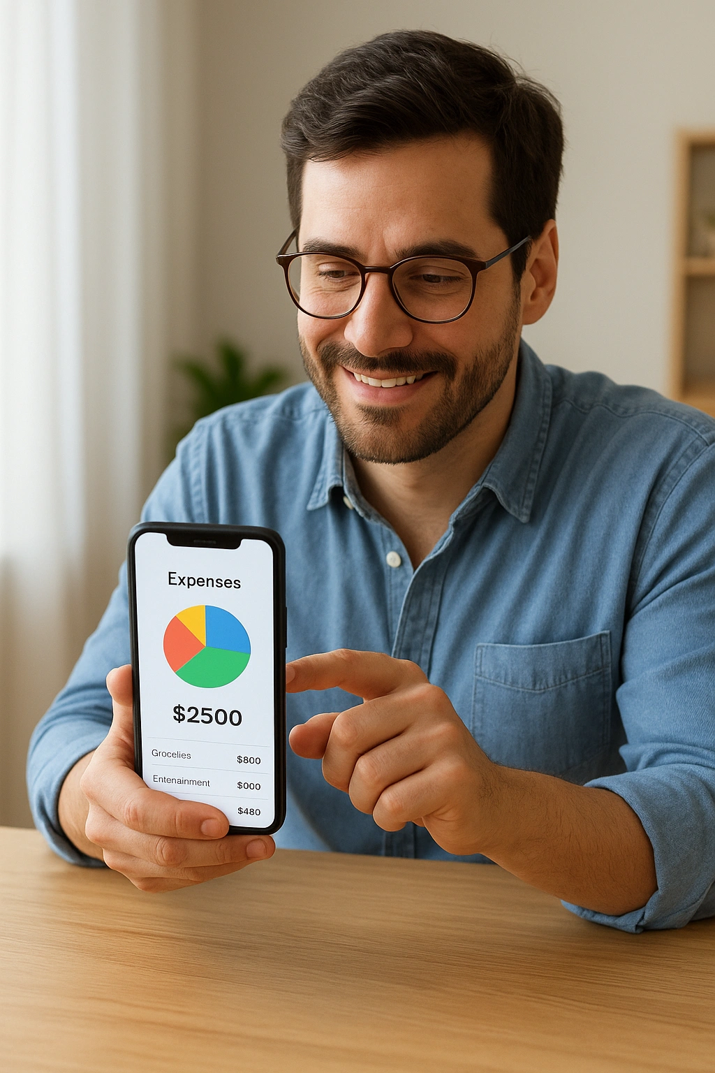 person reviewing their spending on one of the best track expenses apps.